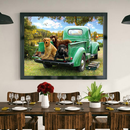 Village Car - Full Round Drill Diamond Painting 40*30CM