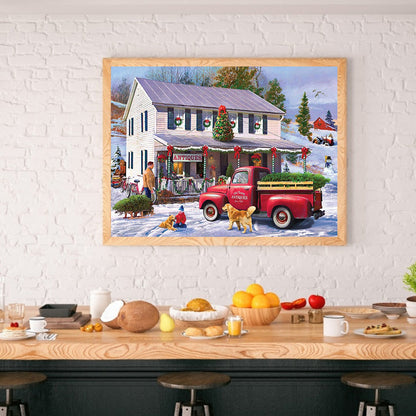 Village Car - Full Round Drill Diamond Painting 40*30CM
