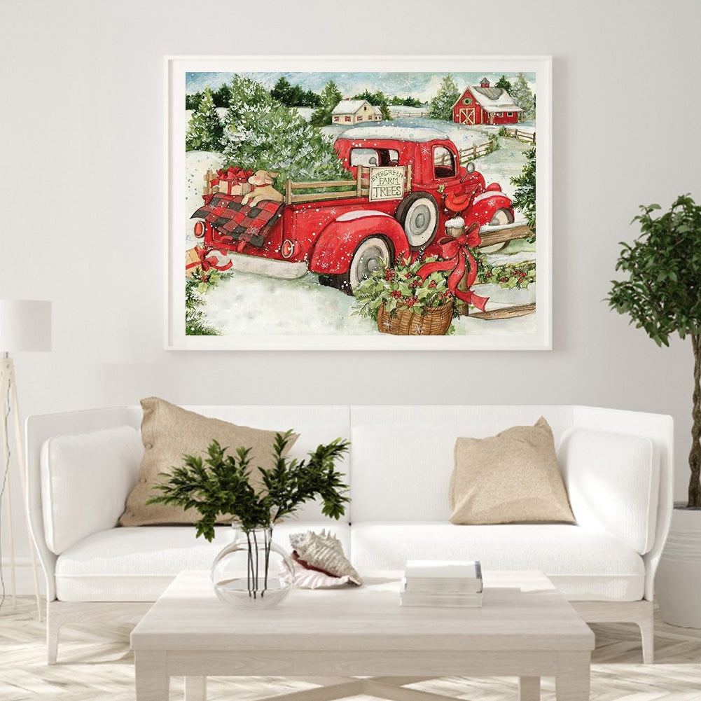 Red Car - Full Square Drill Diamond Painting 40*30CM