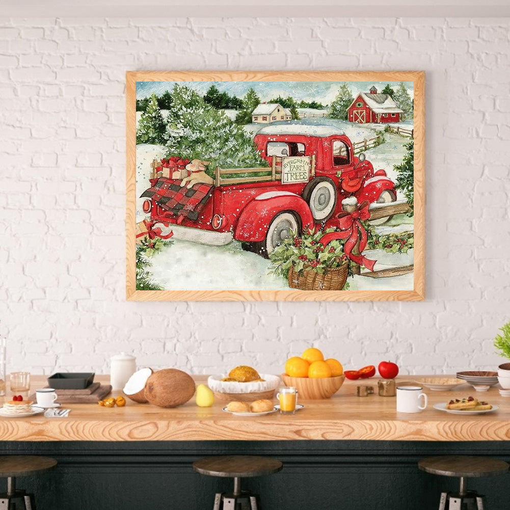 Red Car - Full Square Drill Diamond Painting 40*30CM