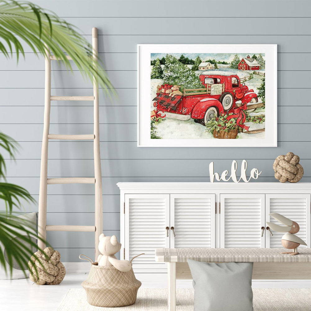 Red Car - Full Square Drill Diamond Painting 40*30CM