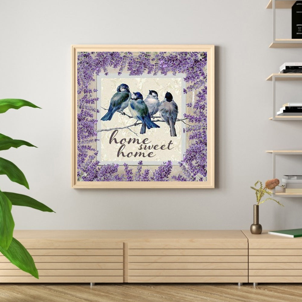 Lavender Bird - Full Round Drill Diamond Painting 30*30CM