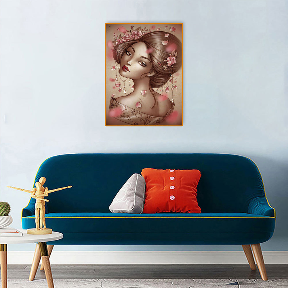 Geisha Beauty - Full Round Drill Diamond Painting 30*40CM