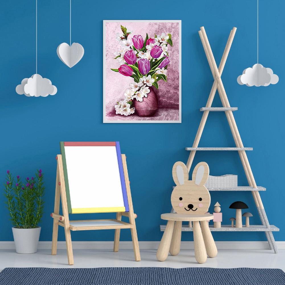 Tulip Flower - Full Round Drill Diamond Painting 30*40CM