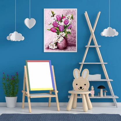 Tulip Flower - Full Round Drill Diamond Painting 30*40CM