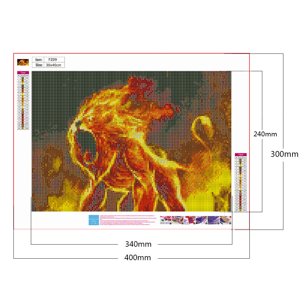 Lion - Full Square Drill Diamond Painting 40*30CM