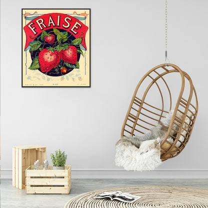 Retro Strawberry - Full Round Drill Diamond Painting 35*40CM