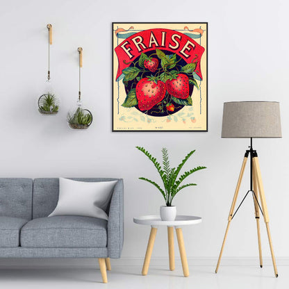 Retro Strawberry - Full Round Drill Diamond Painting 35*40CM