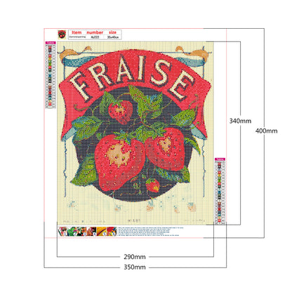 Retro Strawberry - Full Round Drill Diamond Painting 35*40CM