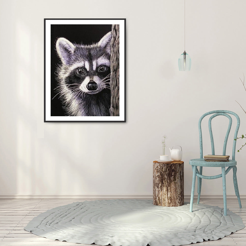Dog Raccoon - Full Round Drill Diamond Painting 30*40CM