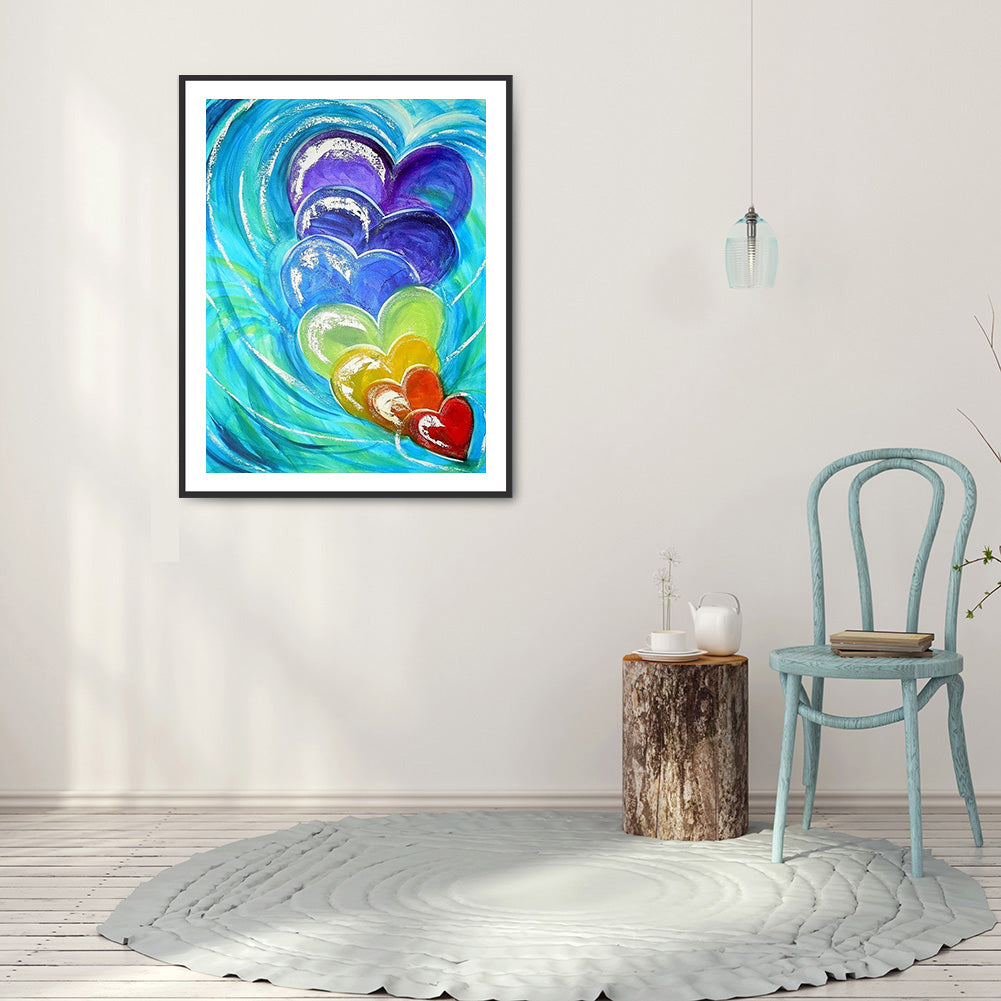 Love Heart - Full Round Drill Diamond Painting 30*40CM