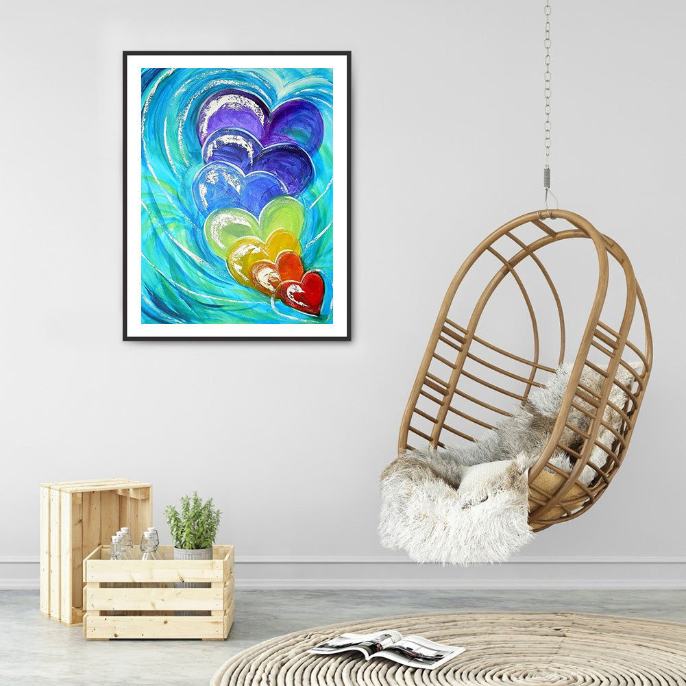 Love Heart - Full Round Drill Diamond Painting 30*40CM