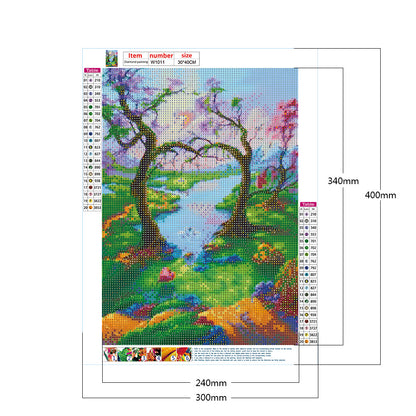 Forest Landscape - Full Round Drill Diamond Painting 30*40CM