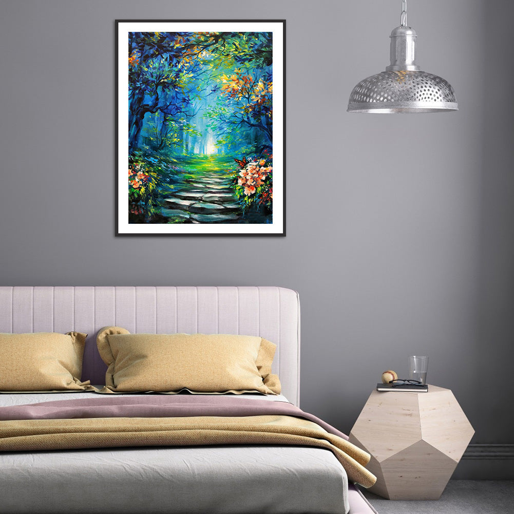 Forest Landscape - Full Round Drill Diamond Painting 30*40CM