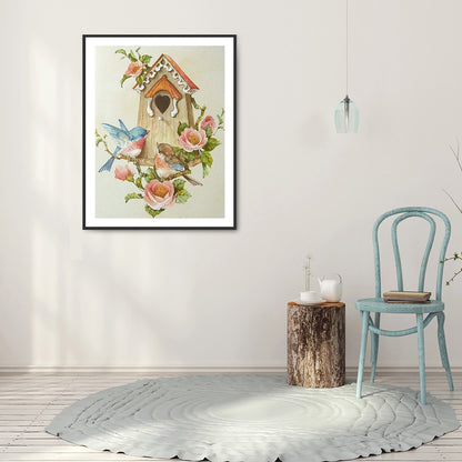 Bird Flower - Full Round Drill Diamond Painting 30*40CM