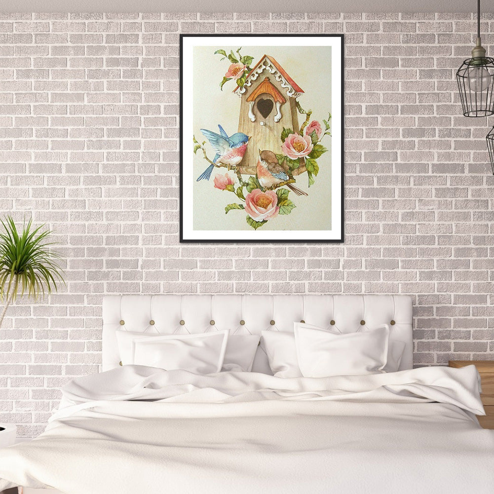 Bird Flower - Full Round Drill Diamond Painting 30*40CM