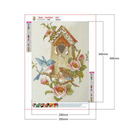 Bird Flower - Full Round Drill Diamond Painting 30*40CM