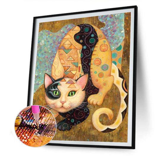 Cat - Full Round Drill Diamond Painting 30*40CM