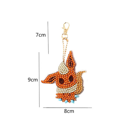 3/4/5pcs Mosaic Diamond Painting Keychain 5D DIY Rhinestone Keyring Pendant