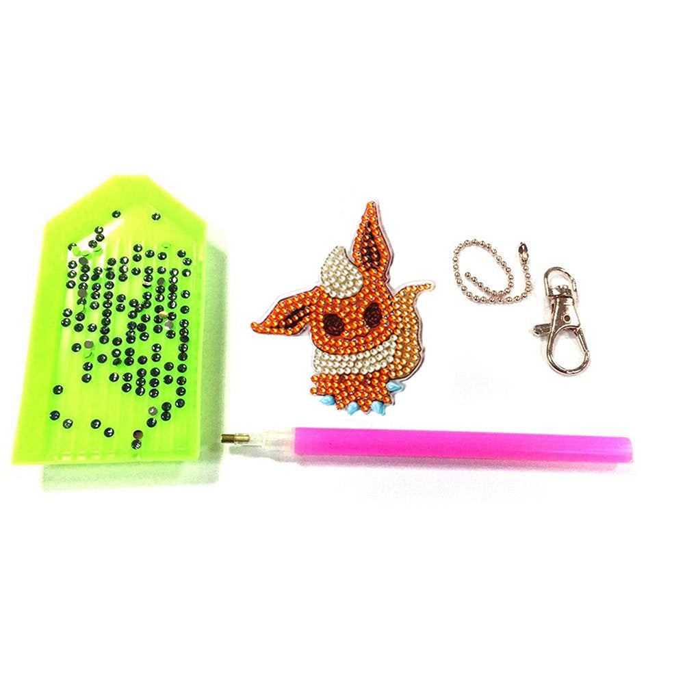 3/4/5pcs Mosaic Diamond Painting Keychain 5D DIY Rhinestone Keyring Pendant
