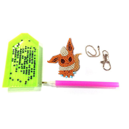 3/4/5pcs Mosaic Diamond Painting Keychain 5D DIY Rhinestone Keyring Pendant