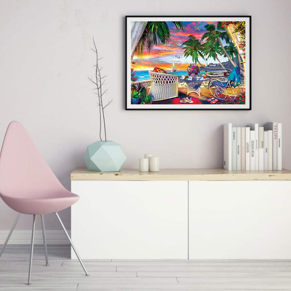 Seaside Scenery - Full Round Drill Diamond Painting 40*30CM