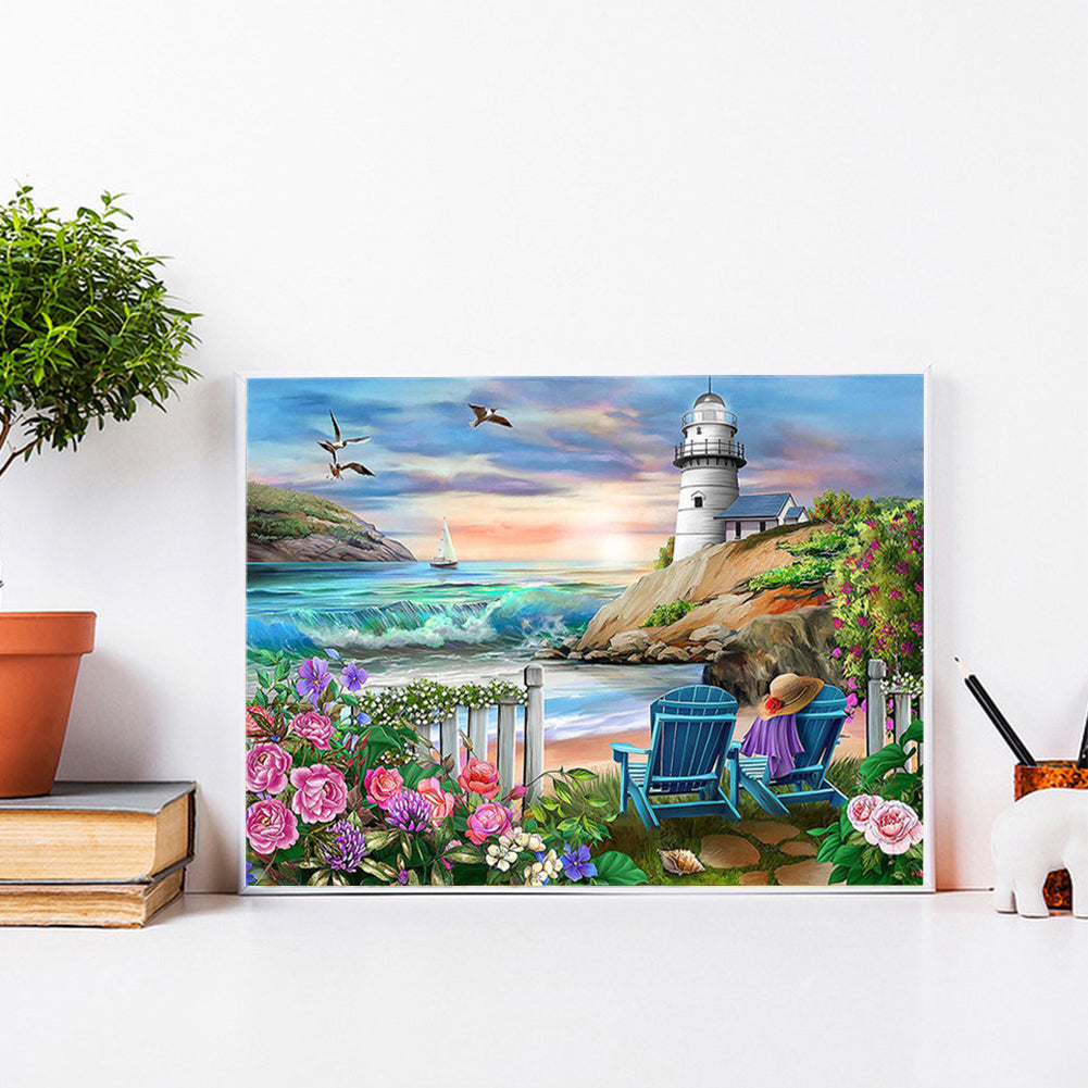 Seaside Scenery - Full Round Drill Diamond Painting 40*30CM
