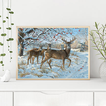 Deer - Full Round Drill Diamond Painting 40*30CM