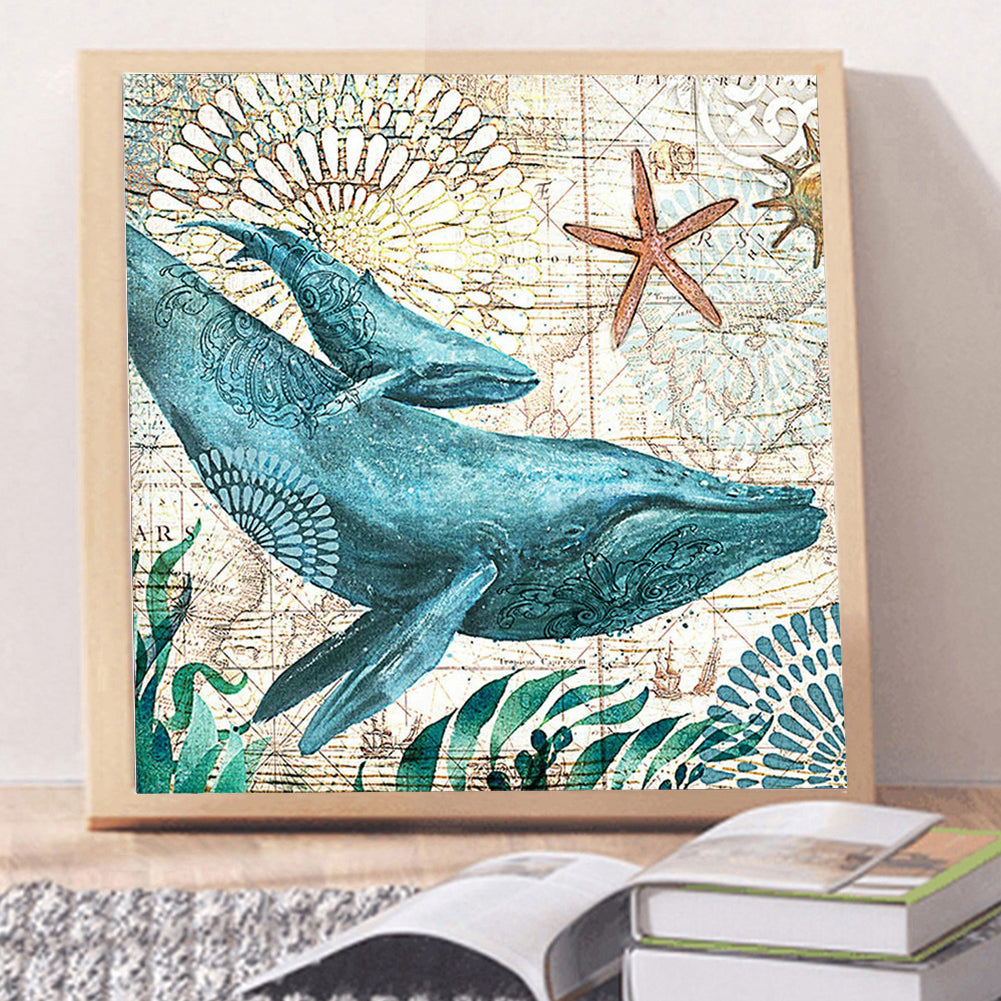Whale - Full Round Drill Diamond Painting 30*30CM