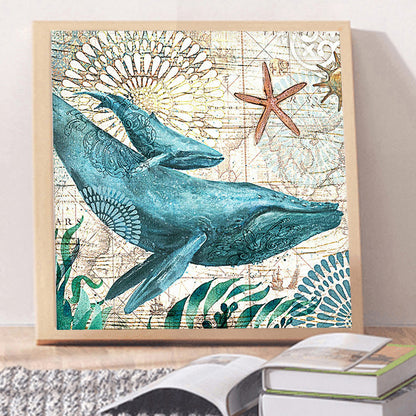 Whale - Full Round Drill Diamond Painting 30*30CM