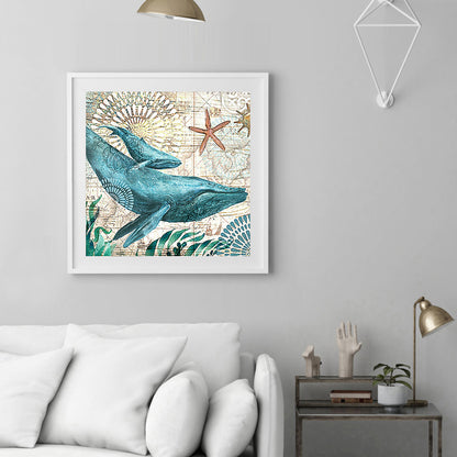 Whale - Full Round Drill Diamond Painting 30*30CM
