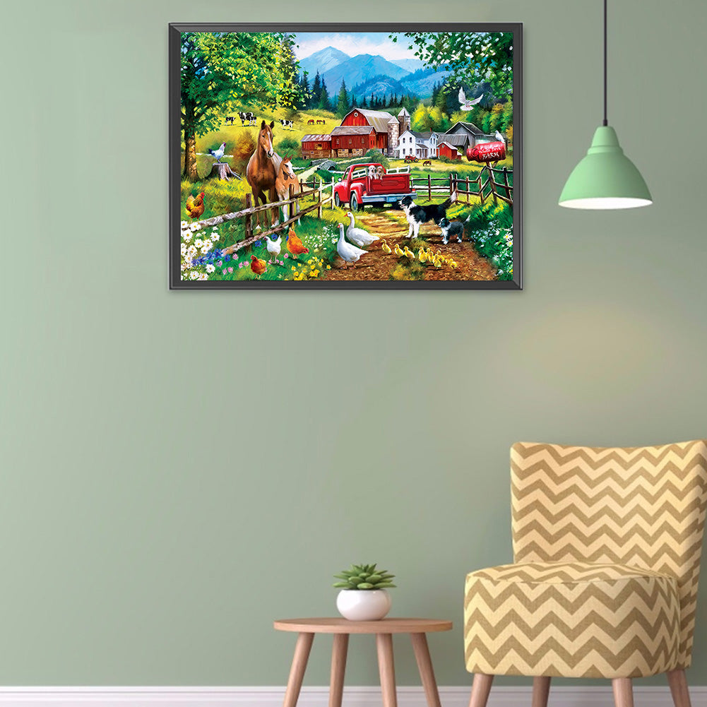 Truck Farm - Full Round Drill Diamond Painting 40*30CM
