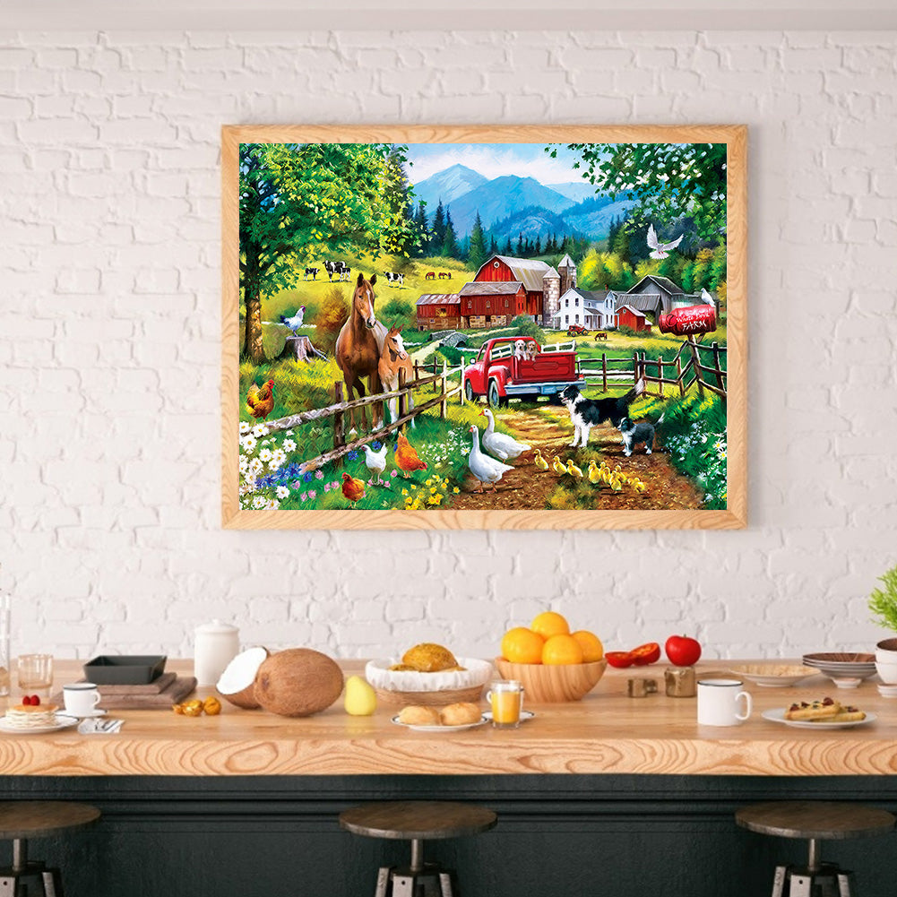 Truck Farm - Full Round Drill Diamond Painting 40*30CM