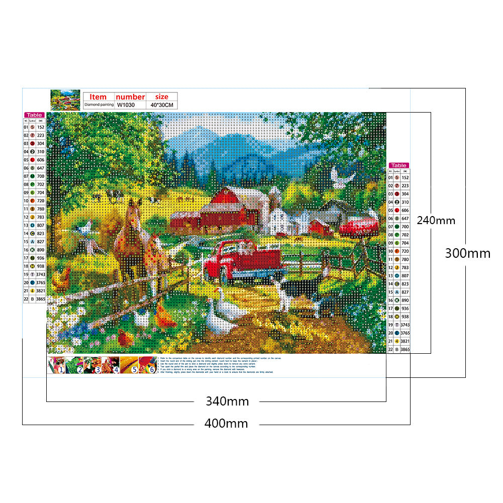 Truck Farm - Full Round Drill Diamond Painting 40*30CM