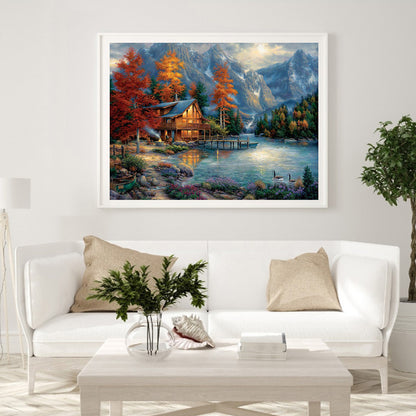 Mountain River - Full Round Drill Diamond Painting 50*40CM