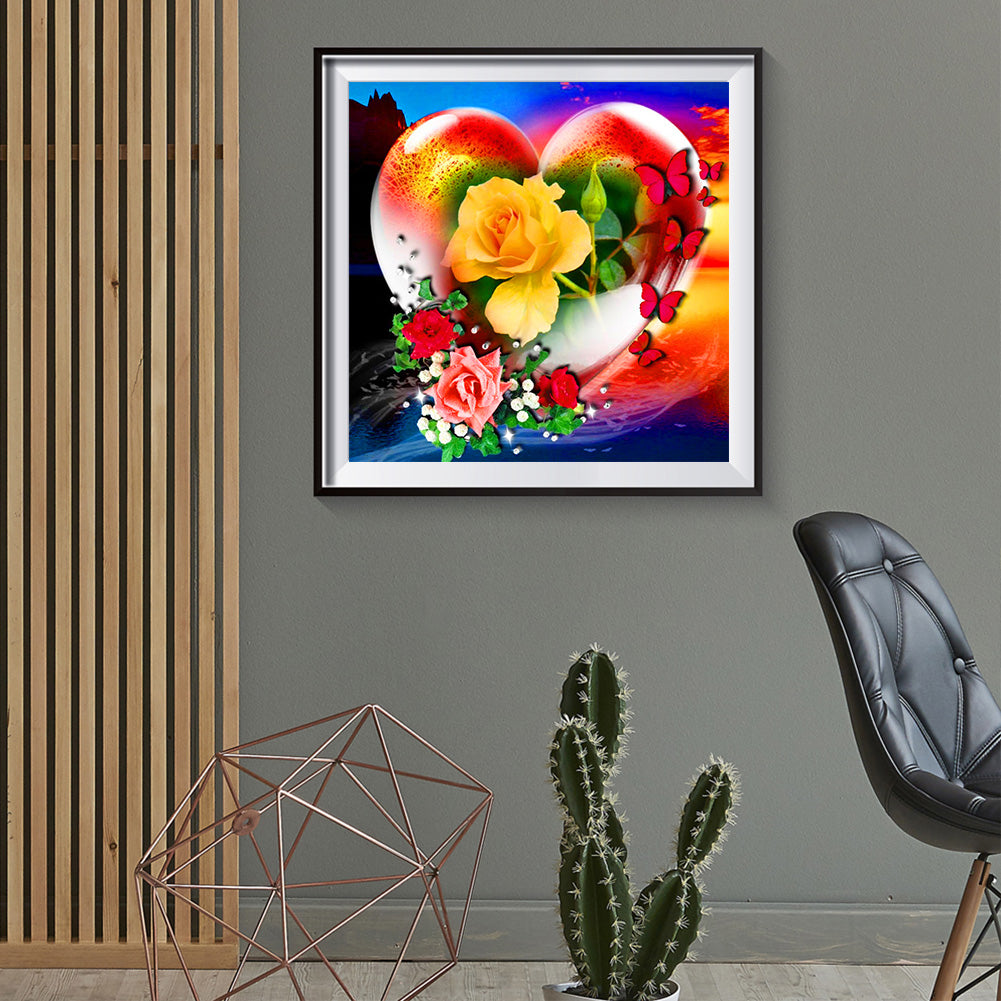 Love Rose - Full Round Drill Diamond Painting 30*30CM