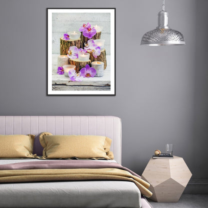 Phalaenopsis Candle - Full Round Drill Diamond Painting 30*40CM