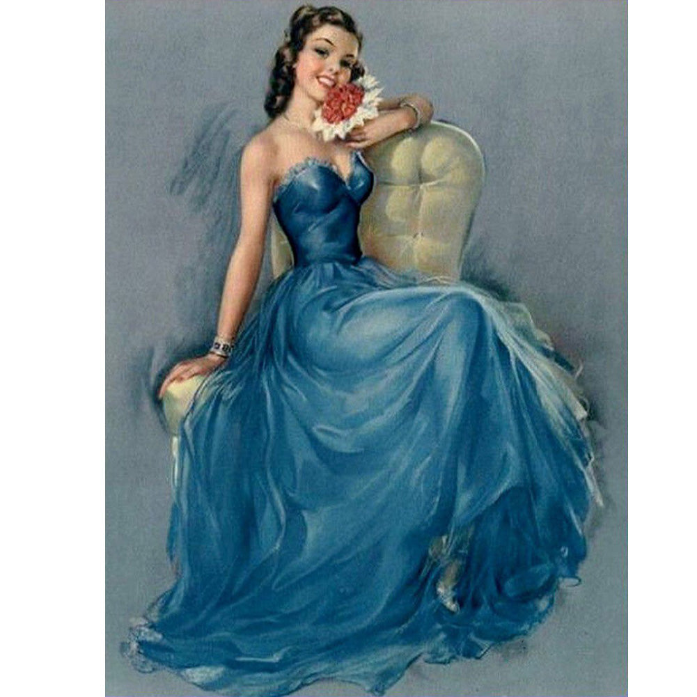 Dress Woman - Full Round Drill Diamond Painting 30*40CM