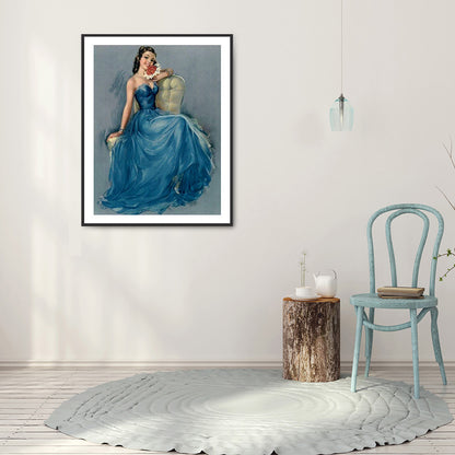 Dress Woman - Full Round Drill Diamond Painting 30*40CM