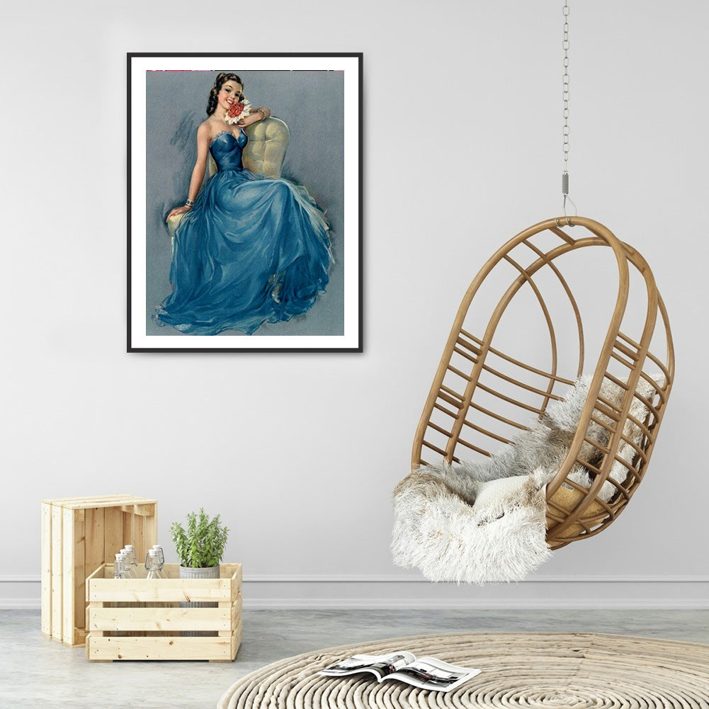 Dress Woman - Full Round Drill Diamond Painting 30*40CM