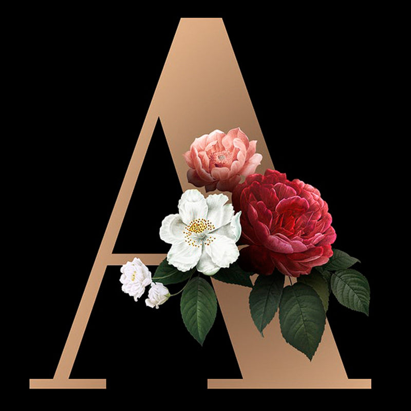 Flower Letter - Full Round Drill Diamond Painting 30*30CM