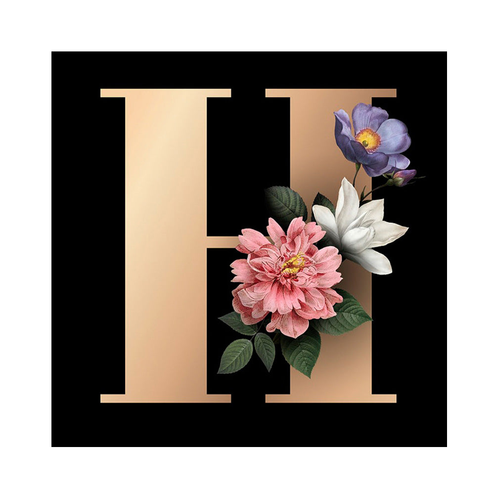 Flower Letter - Full Round Drill Diamond Painting 30*30CM