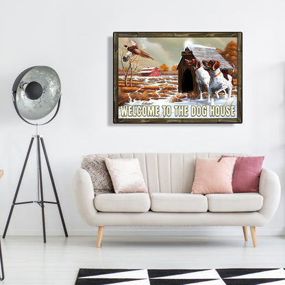 Welcome Kennel - Full Round Drill Diamond Painting 45*35CM