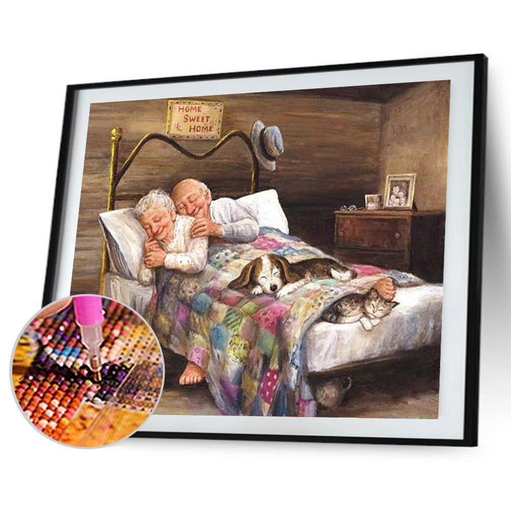 Old Couple - Full Square Drill Diamond Painting 40*30CM