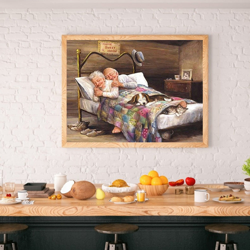 Old Couple - Full Square Drill Diamond Painting 40*30CM