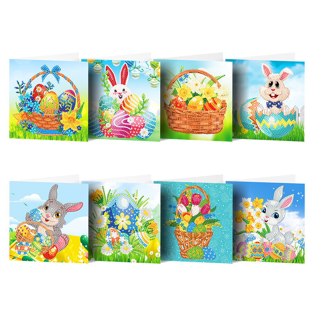 8pcs Diamond Painting Greeting Cards 5D DIY Special-shaped Drill Postcards