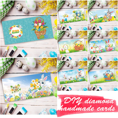 8pcs Diamond Painting Greeting Cards 5D DIY Special-shaped Drill Postcards