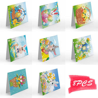 8pcs Diamond Painting Greeting Cards 5D DIY Special-shaped Drill Postcards