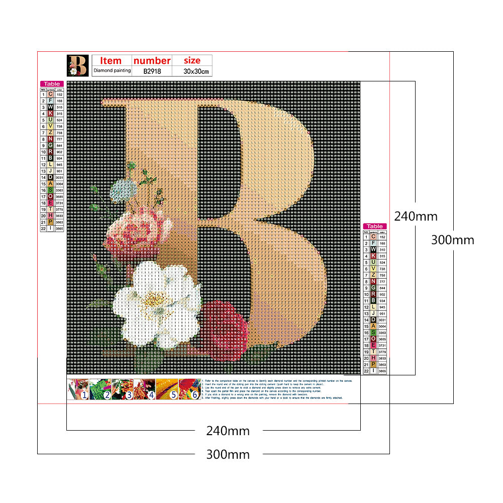 Letter - Full Round Drill Diamond Painting 30*30CM