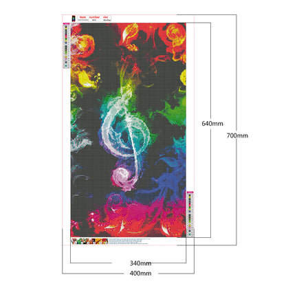 Abstract Note - Full Round Drill Diamond Painting 40*70CM